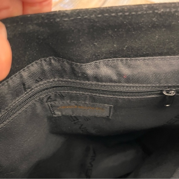 Americana by Sharif Black Suede & Calf Hair flap satchel crossbody Bag - Picture 9 of 11